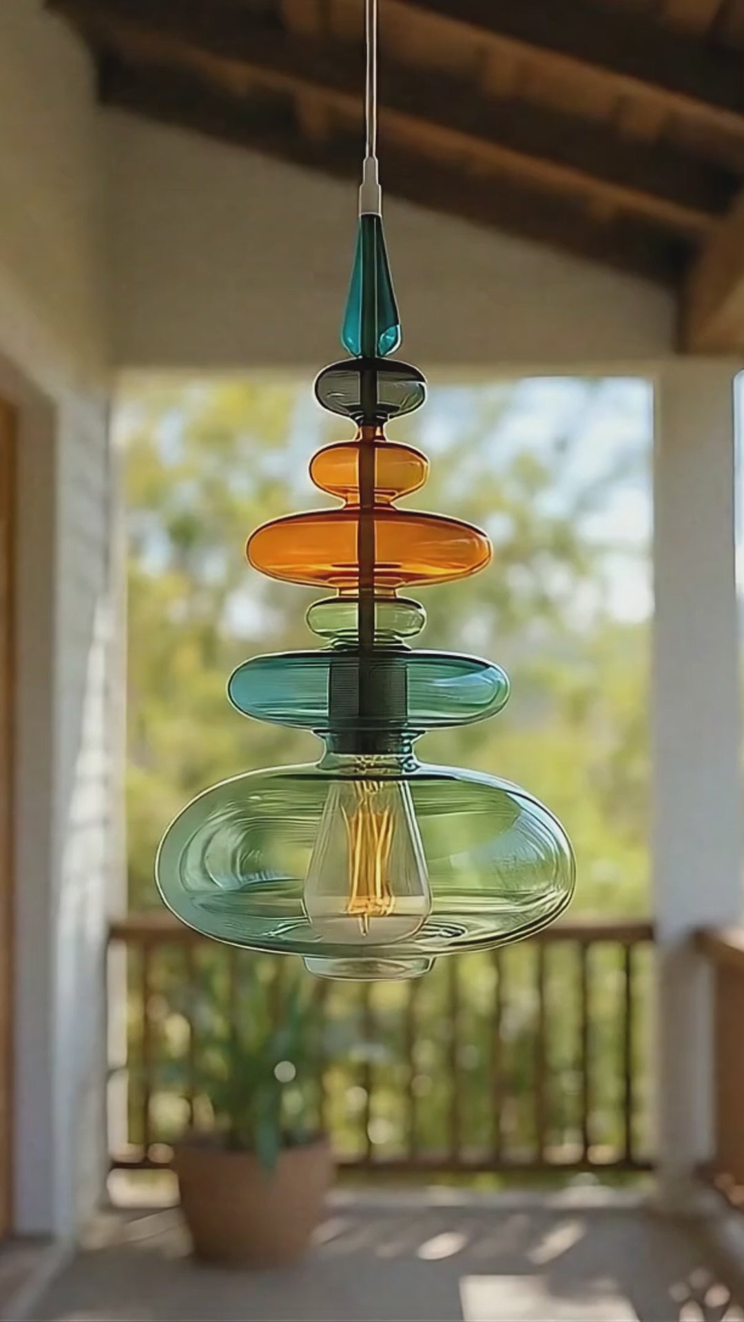 Hand Blown Glass Pendant Light